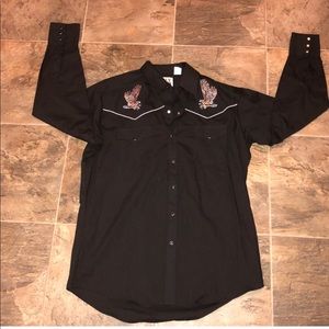ELY Cattleman Black Long Sleeve Button Up